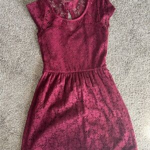 Wet Seal Burgundy Lace Mini Dress